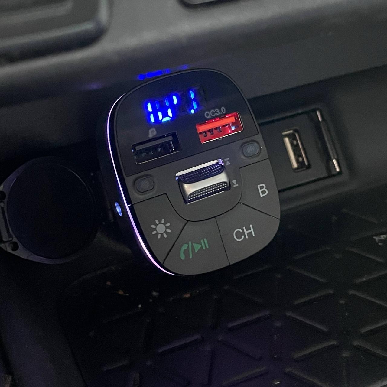 Модулятор автомобільний FM з bluetooth для авто 3в1 aux з вольтметром Mp3 - фото 5