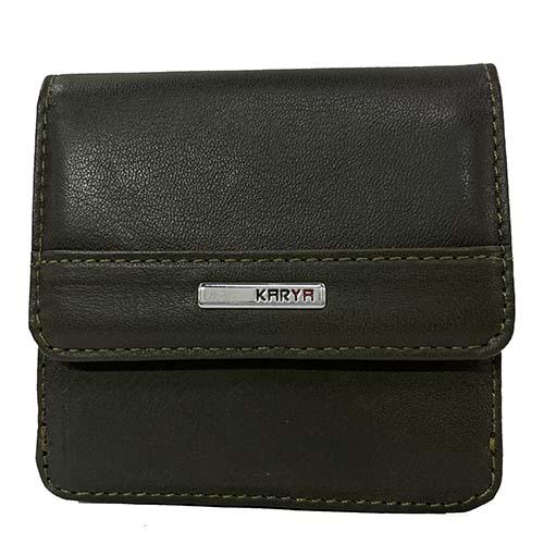 Кошелек женский из натуральной кожи Karya 1106-27 9,5х1х9 см Болотный