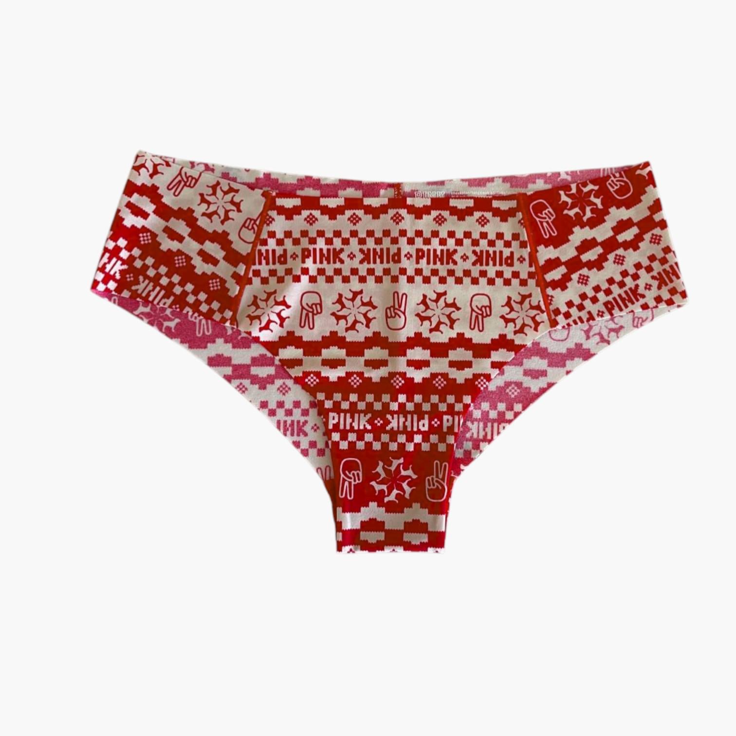 Трусики безшовні Victoria's Secret PINK No-Show Cheeky L Червоний (23234а)