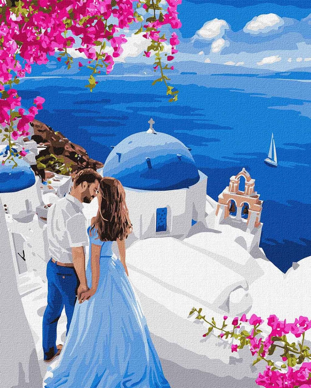 Картина по номерам Идейка Путешествие в Санторини 40х50 см (KHO4794)