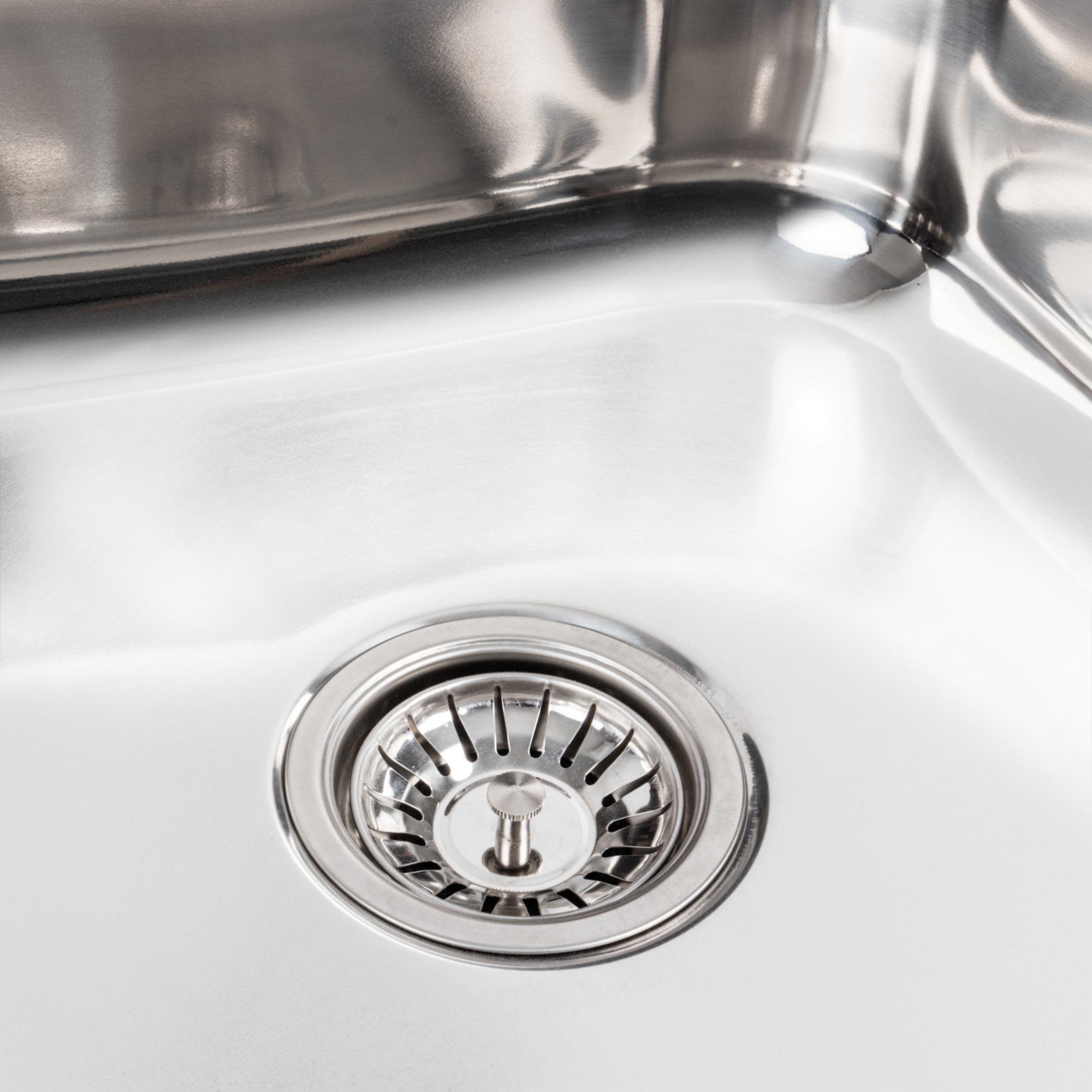 Кухонна мийка з нержавіючої сталі Valeso 6060 R 0,7/160 мм - фото 5