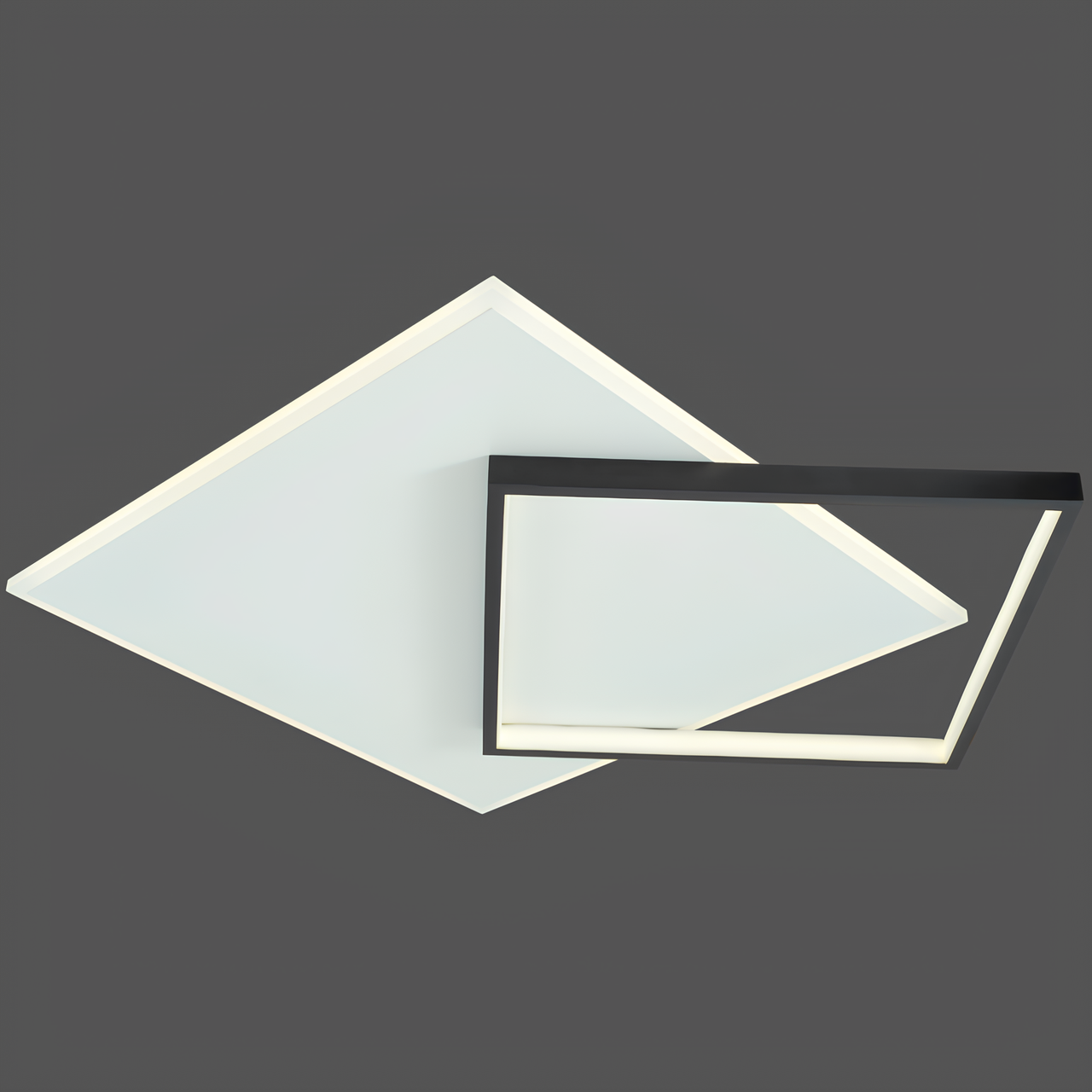 Люстра светодиодная Valeso 48W с двумя рассеивателями 3000-6000K Черный/Белый (2023226 WT+BK)