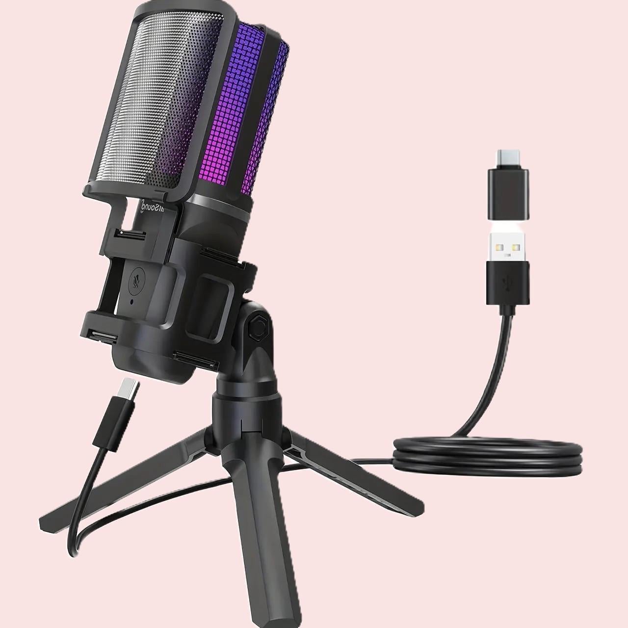 Микрофон игровой ZealSound A68 RGB шумоподавления и хрустальный звук (2687523518)