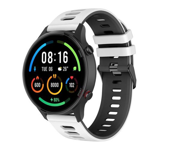 Ремешок Sport Silicone Dual Color для Xiaomi Black Shark GT/Watch S1 22 мм Белый с черным