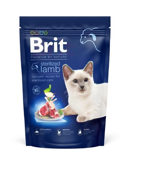 Корм сухий для стерилізованих кішок Brit Premium Cat by Nature Sterilised з ягням 800 г (171855)
