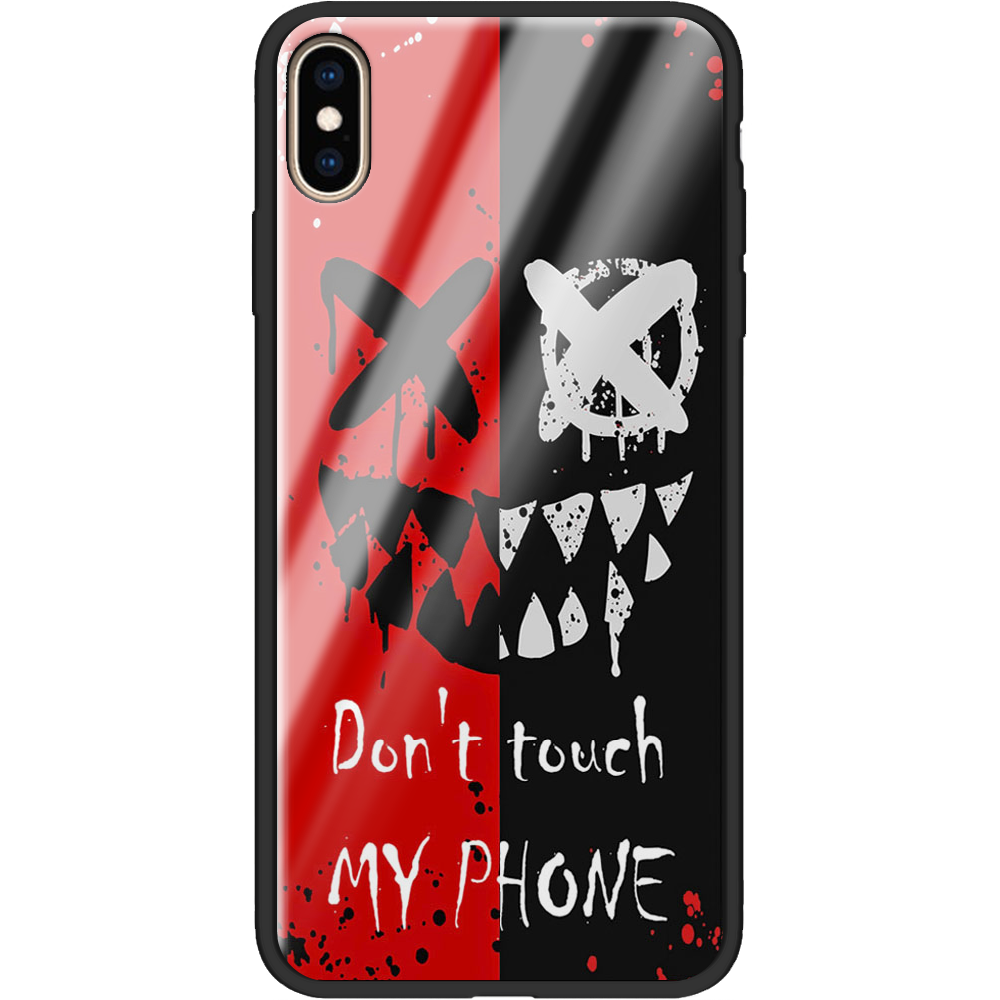 Чехол BoxFace iPhone XS Max Bad Smile Черный силикон со стеклом (35321-up2468-37735)