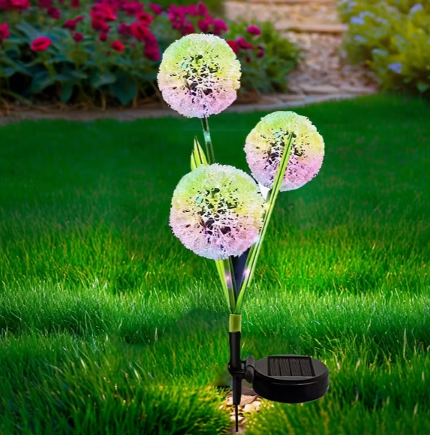 Ліхтар садовий сонячний Кульбаба для різнокольорового підсвічування для саду і газону 2 режими (1705)
