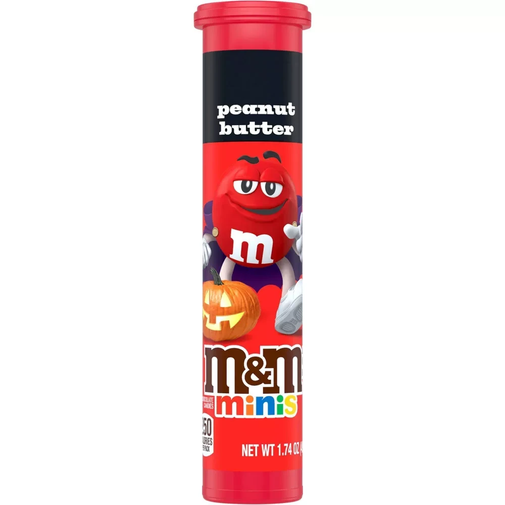 Драже M&M's Minis Halloween Peanut Butter Chocolate Candy Megatube 49,3 г (2360138806)