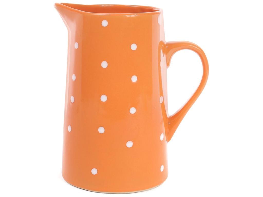Кувшин керамический 1 л Оранжевый в белый горошек (BDI-593-240)