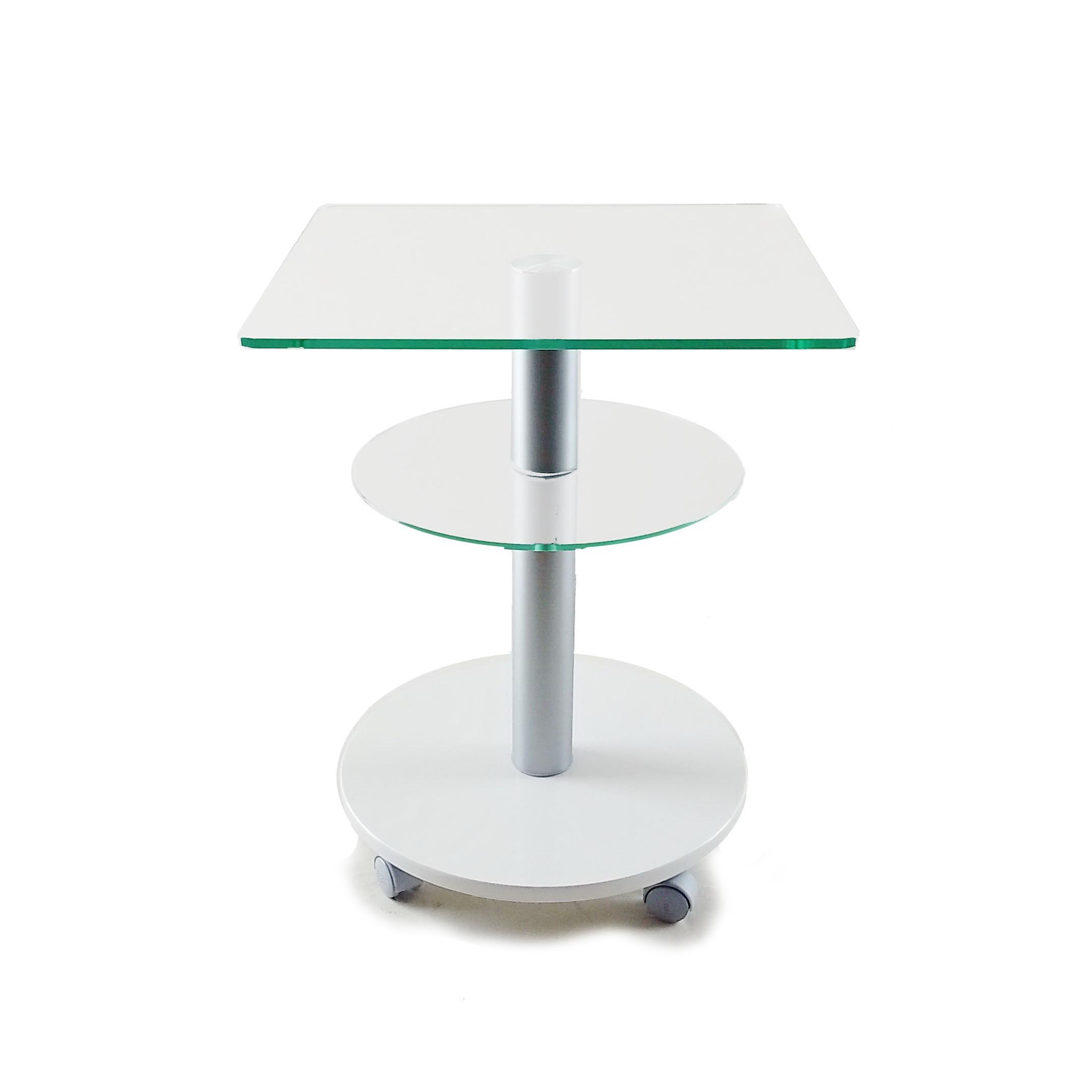 Стол журнальный стеклянный Commus Bravo Light Kv6 satin-white-alm60 Белый металлик (444820242) Стол журнальный стеклянный Commus Bravo Light Kv6 satin-white-alm60 Белый металлик (444820242)