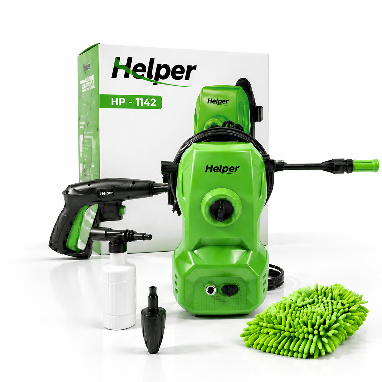 Мойка высокого давления Helper HP-1142 1500 Вт 90-130 бар Зеленый