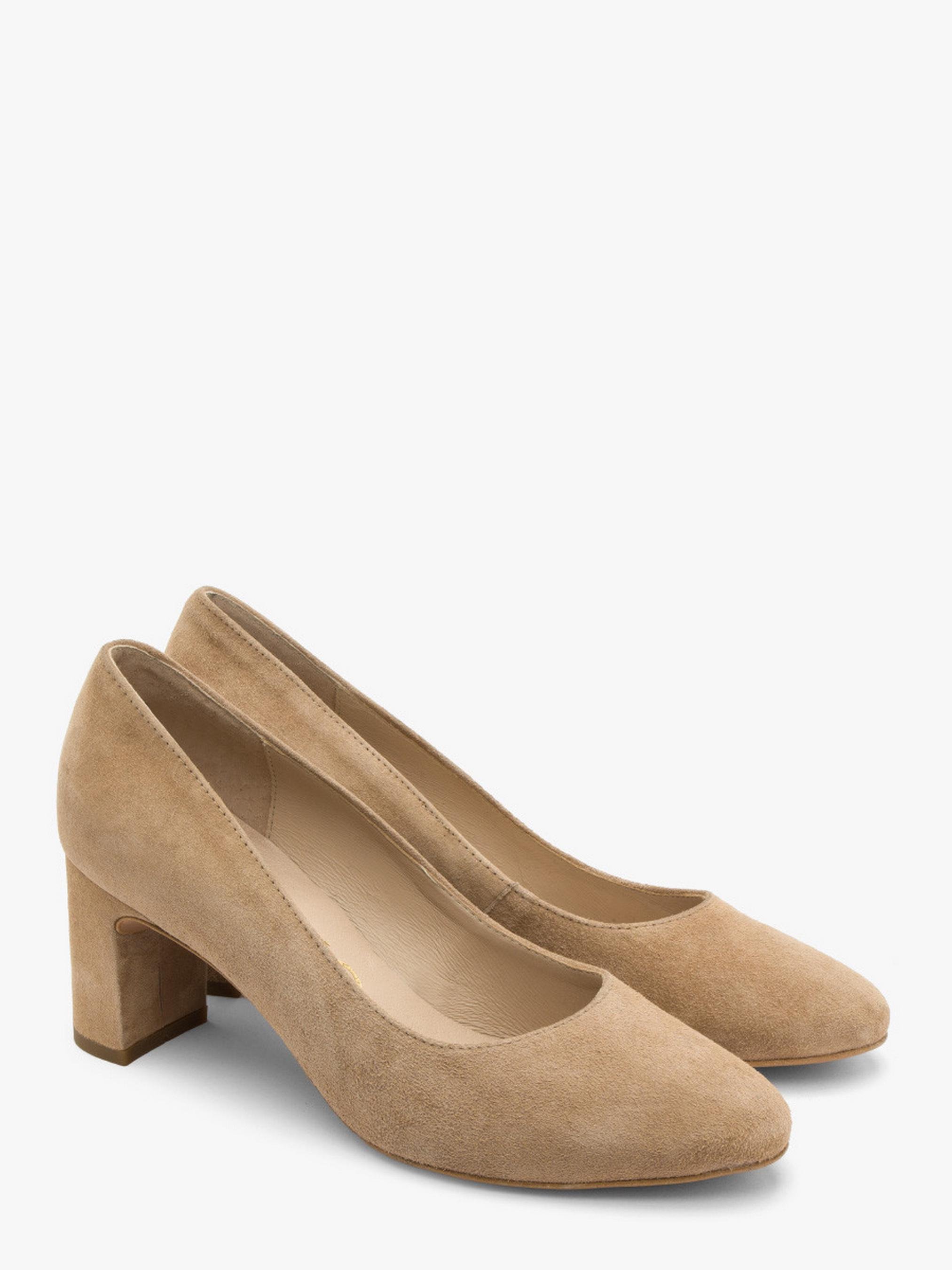 Туфли лодочки замшевые женские RYLKO на устойчивом каблуке р. 36,5 Бежевый (6Y200____4RG)