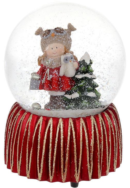 Шар водяний магічний Дівчинка з Совою із заводним механізмом 15 см Червоний Шар водяний магічний Дівчинка з Совою із заводним механізмом 15 см Червоний