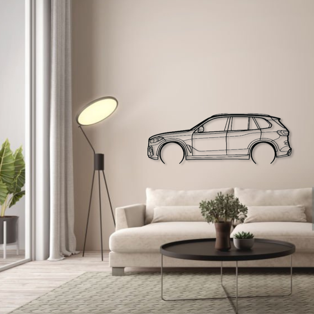Декор на стену авто BMW X5 G05 из металла 120 см (auto275)
