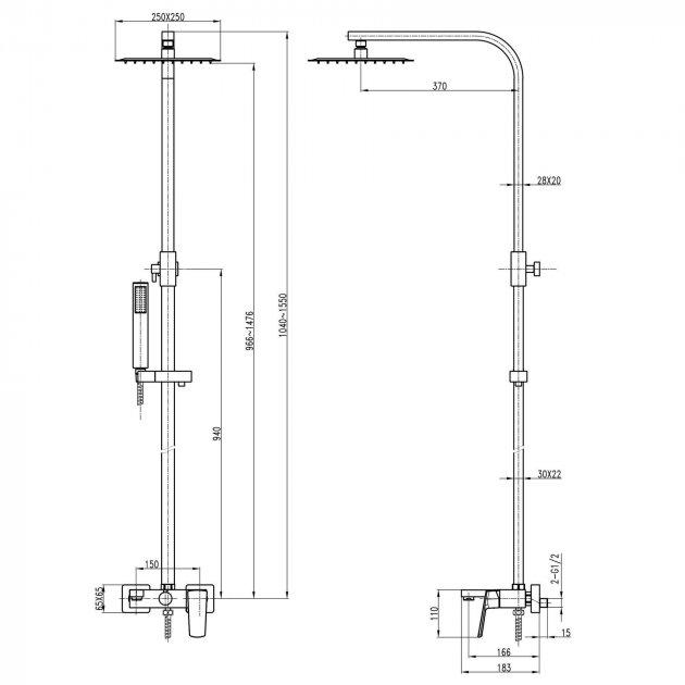 Душова система TOPAZ Lexi TL 21102-H57-BL - фото 5