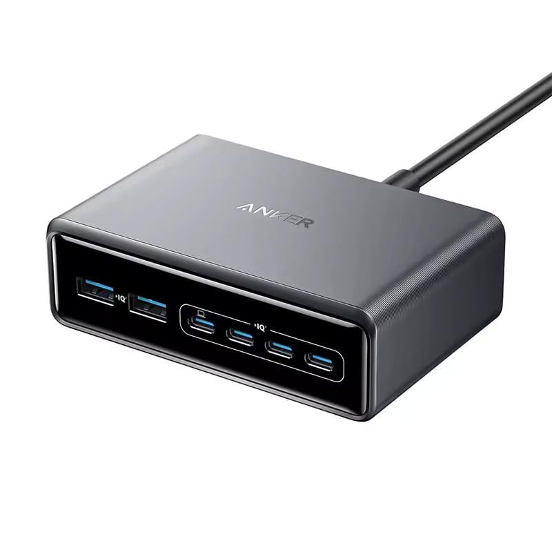 Зарядний пристрій мережевий Anker GaNPrime 200W 4xUSB-C PD + 2xUSB-A Black