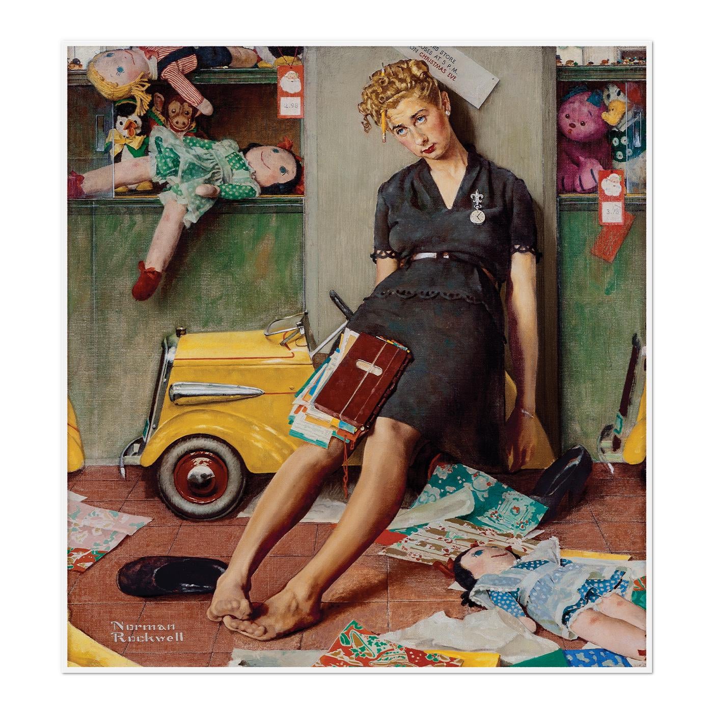 Винтажный плакат Tired Salesgirl on Christmas Eve 1947 56x60 см (0183) Винтажный плакат Tired Salesgirl on Christmas Eve 1947 56x60 см (0183)