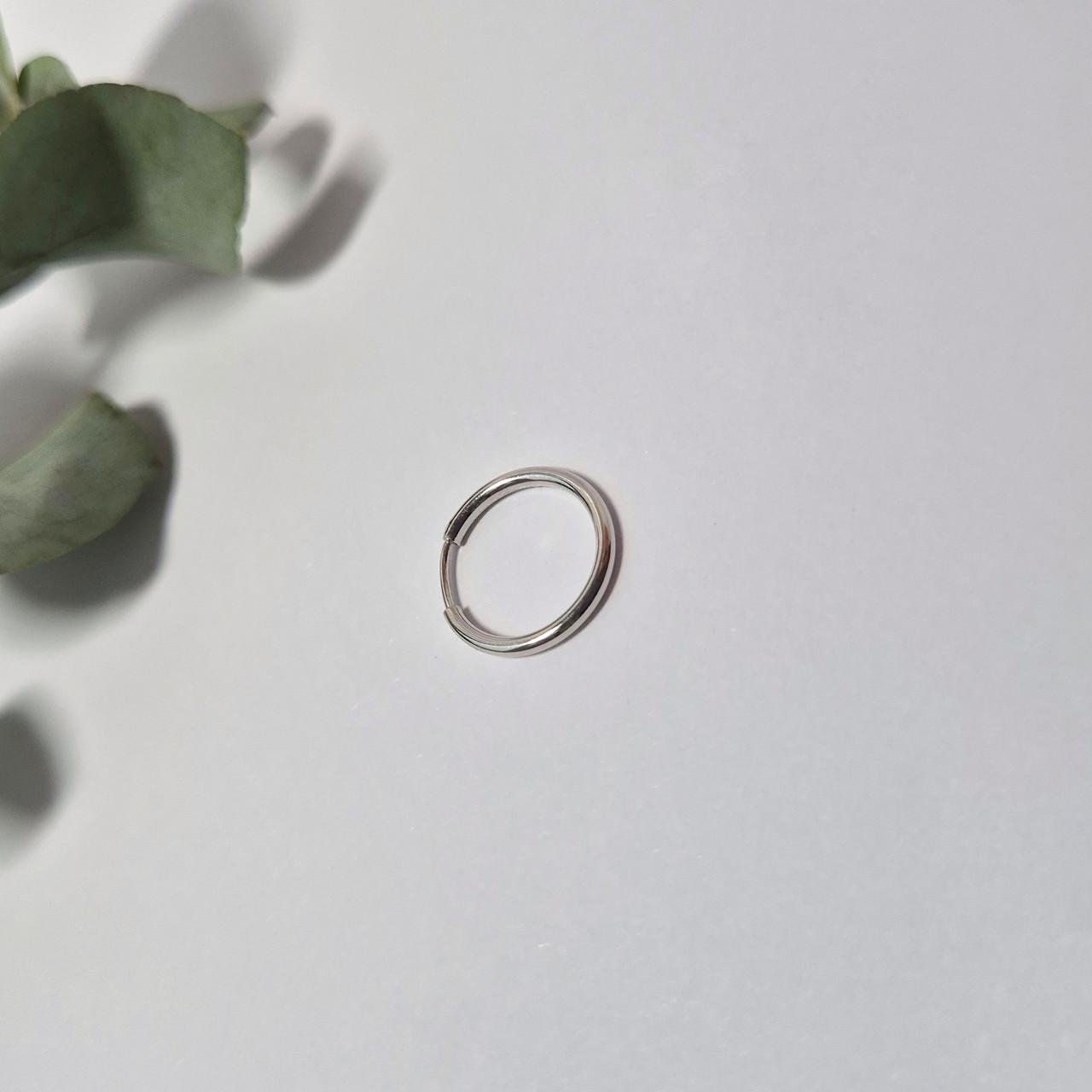 Серьга кольцо Конго поштучная пара родированное серебро 925 пробы 10 мм (20010r)