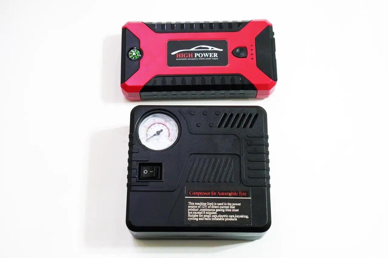 Зарядно-пусковое устройство Car jump starter 25000 mAh для машины 4 х USB с фонариком и компрессором (1707906802)