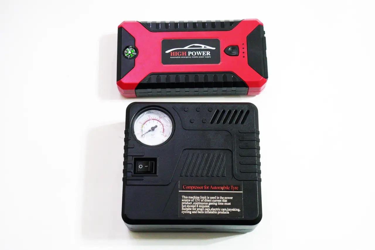 Зарядно-пусковий пристрій Car jump starter 25000 mAh для машини 4 х USB з ліхтариком та компресором (1707906802)