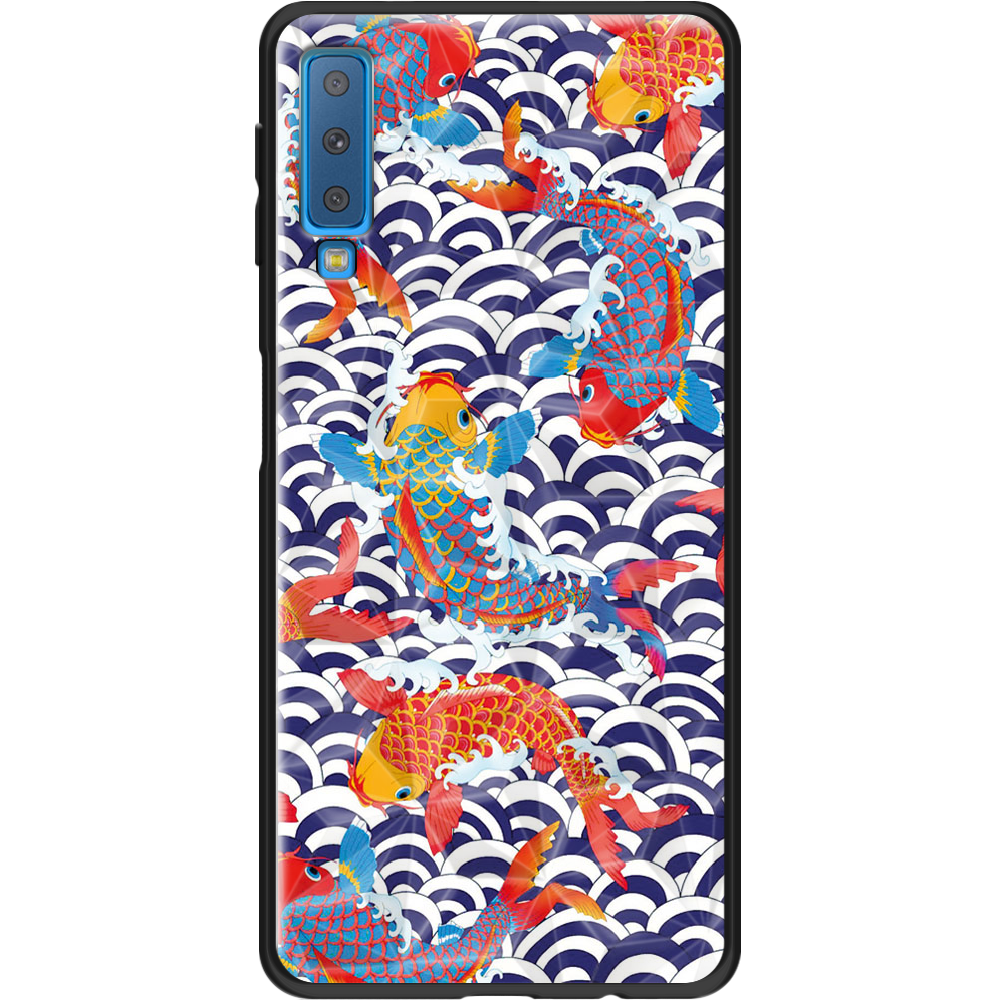 Чохол Boxface Samsung A750 Galaxy A7 2018 Koi Fish Чорний силікон із призмою(35481-up2477-37864)