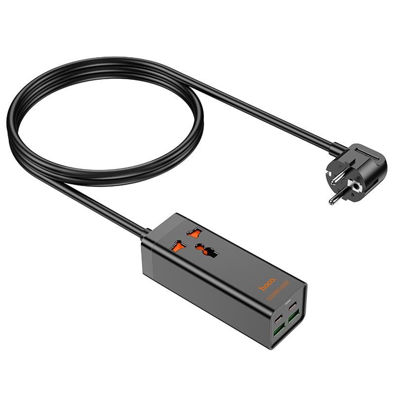 Подовжувач мережевий Hoco AC10A USB Type-C 65 W Black (595302) - фото 2 Подовжувач мережевий Hoco AC10A USB Type-C 65 W Black (595302) - фото 2