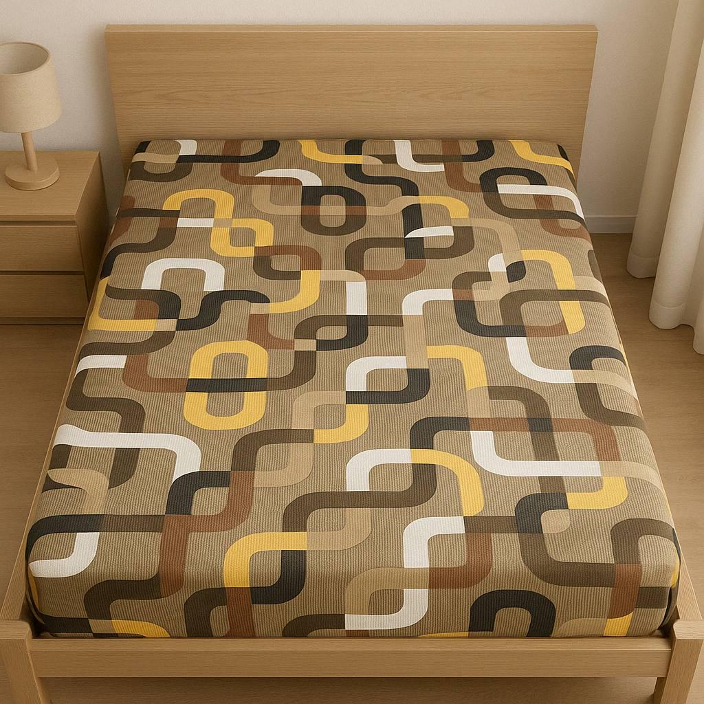 Простынь на резинке Геометрия из полисатина 180х200 см (SP-1904g/x180)