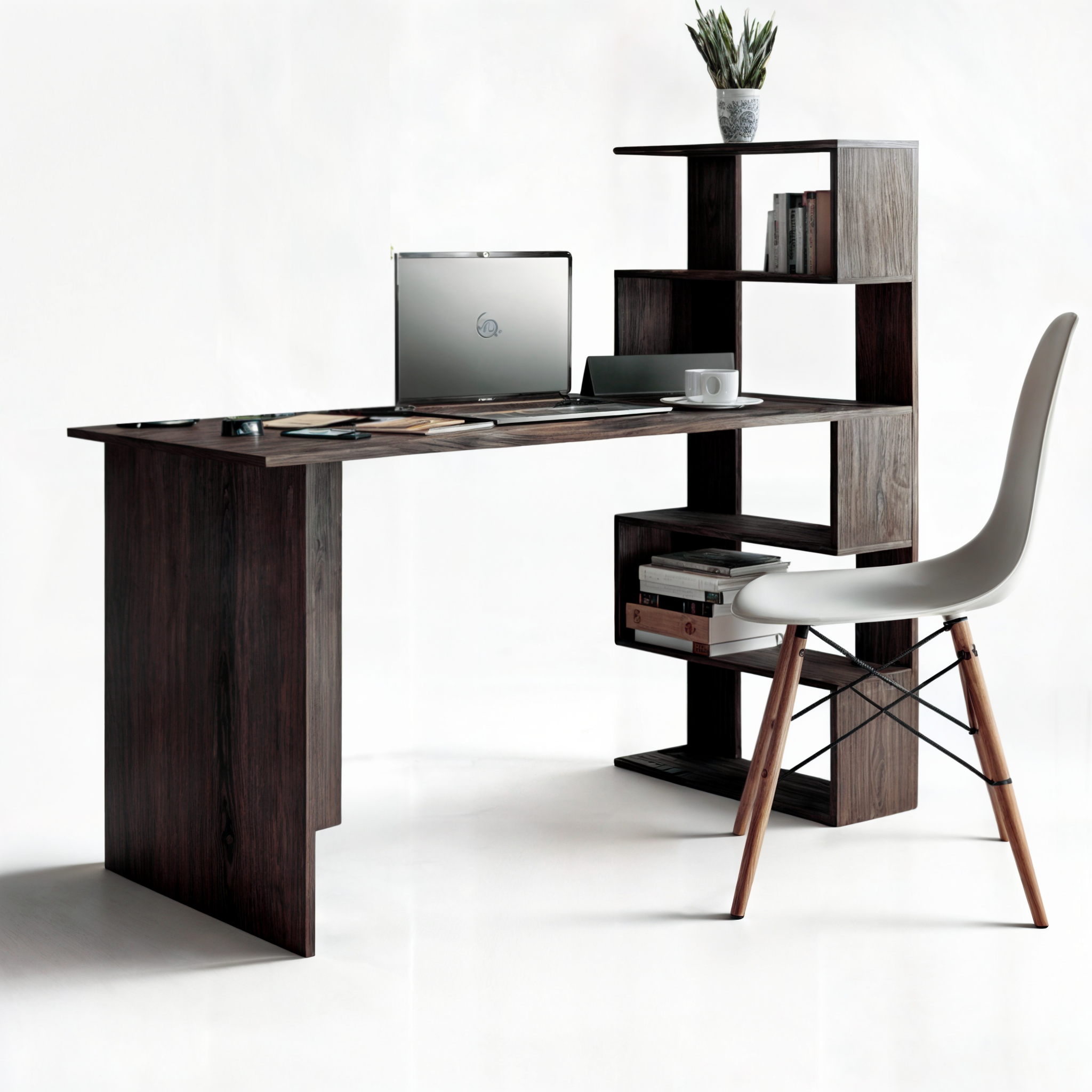 Стол компьютерный Tobi Sho ST-0015 с боковым стеллажом 1416х750х600 мм Венге темный Стол компьютерный Tobi Sho ST-0015 с боковым стеллажом 1416х750х600 мм Венге темный