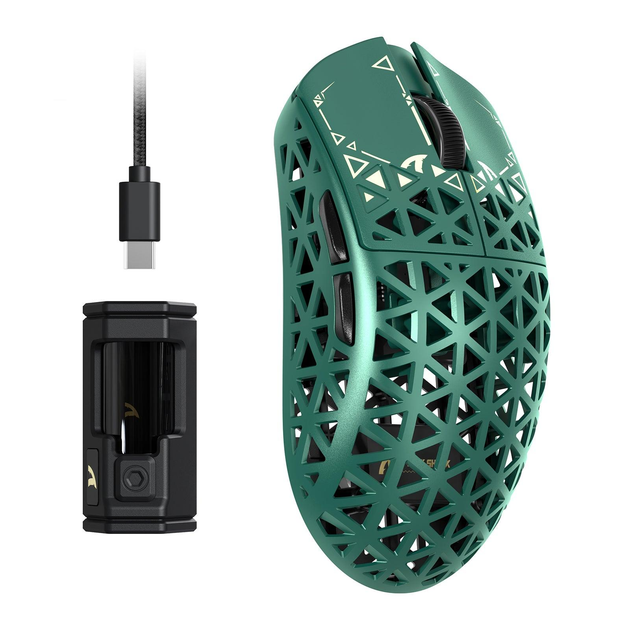 Миша бездротова карбонова Attack Shark R5 PixArt PAW3950MAX Green - фото 2 Миша бездротова карбонова Attack Shark R5 PixArt PAW3950MAX Green - фото 2