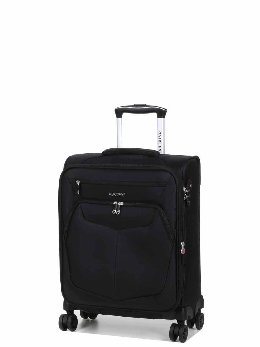 Чемодан ручная кладь AIRTEX ткань S 55х40х20 + 5см 43 л 2,3 кг Черный (6903)