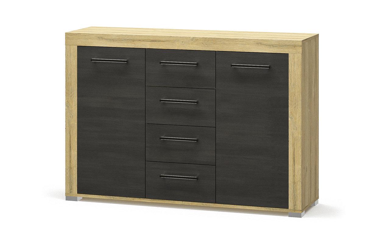 Комод Мебель-Сервис Неон 2Д4Ш из ДСП Бежевый/Серый