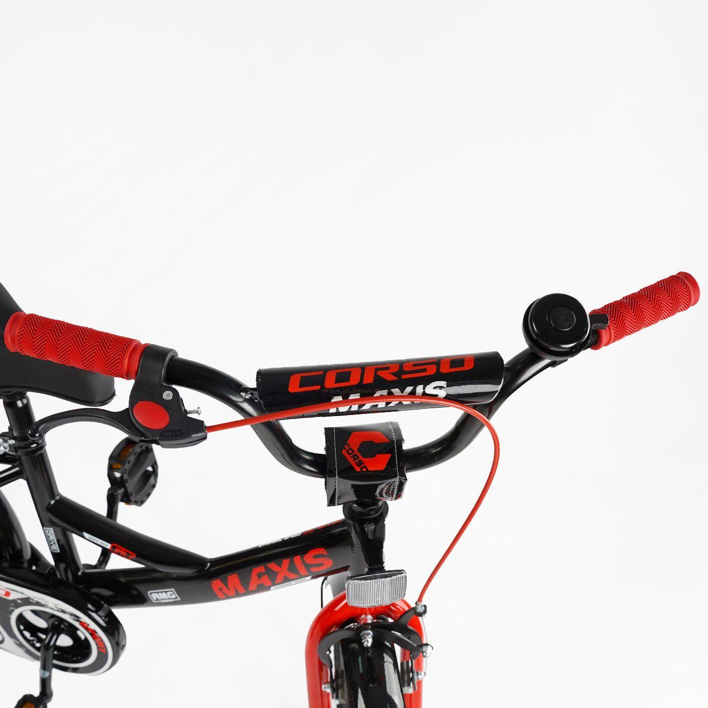 Велосипед двухколесный Corso MAXIS 16" детский c багажником Черно-красный - фото 6 Велосипед двухколесный Corso MAXIS 16" детский c багажником Черно-красный - фото 6