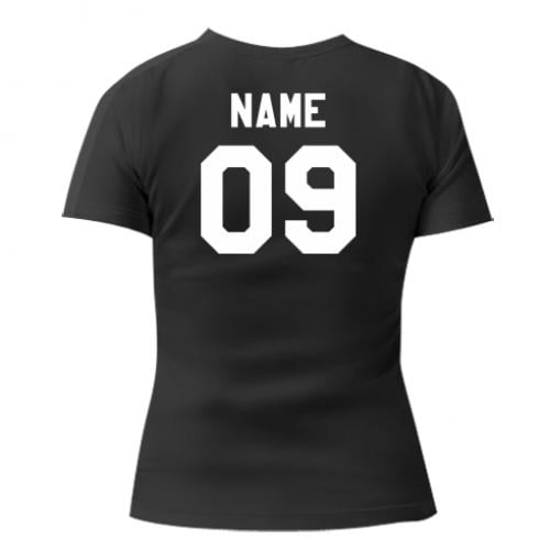 Футболка женская Ваша фамилия и номер M Черный (18729331-2-38316-M)