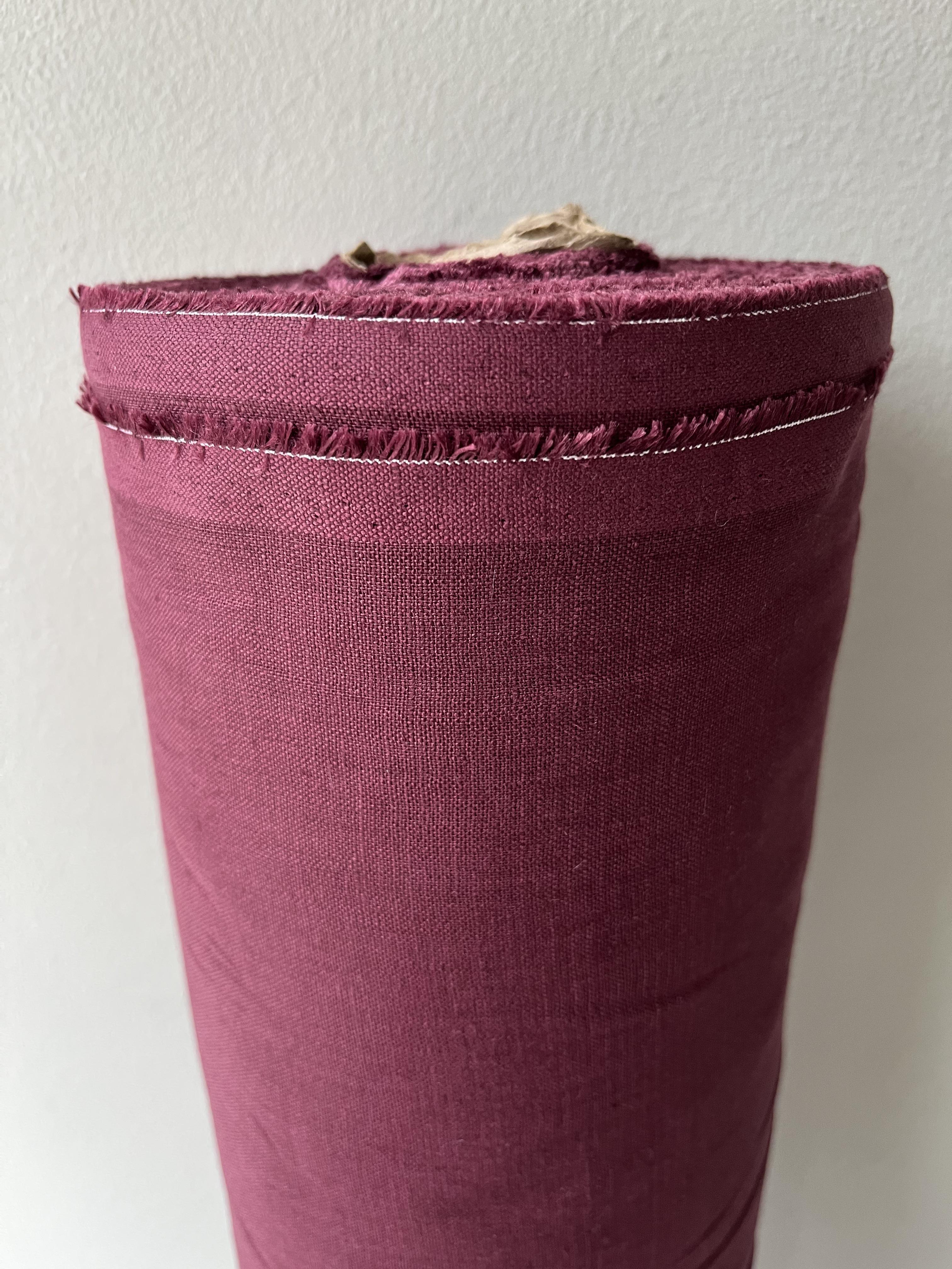 Ткань рубашечно-платьевая льняная Linen Plus 148 см 1283 Бордовый