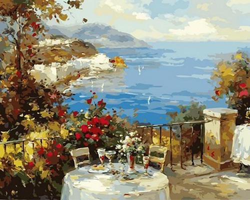 Картина по номерам Mariposa "Завтрак на терассе" 40x50 см (MR-Q2135)