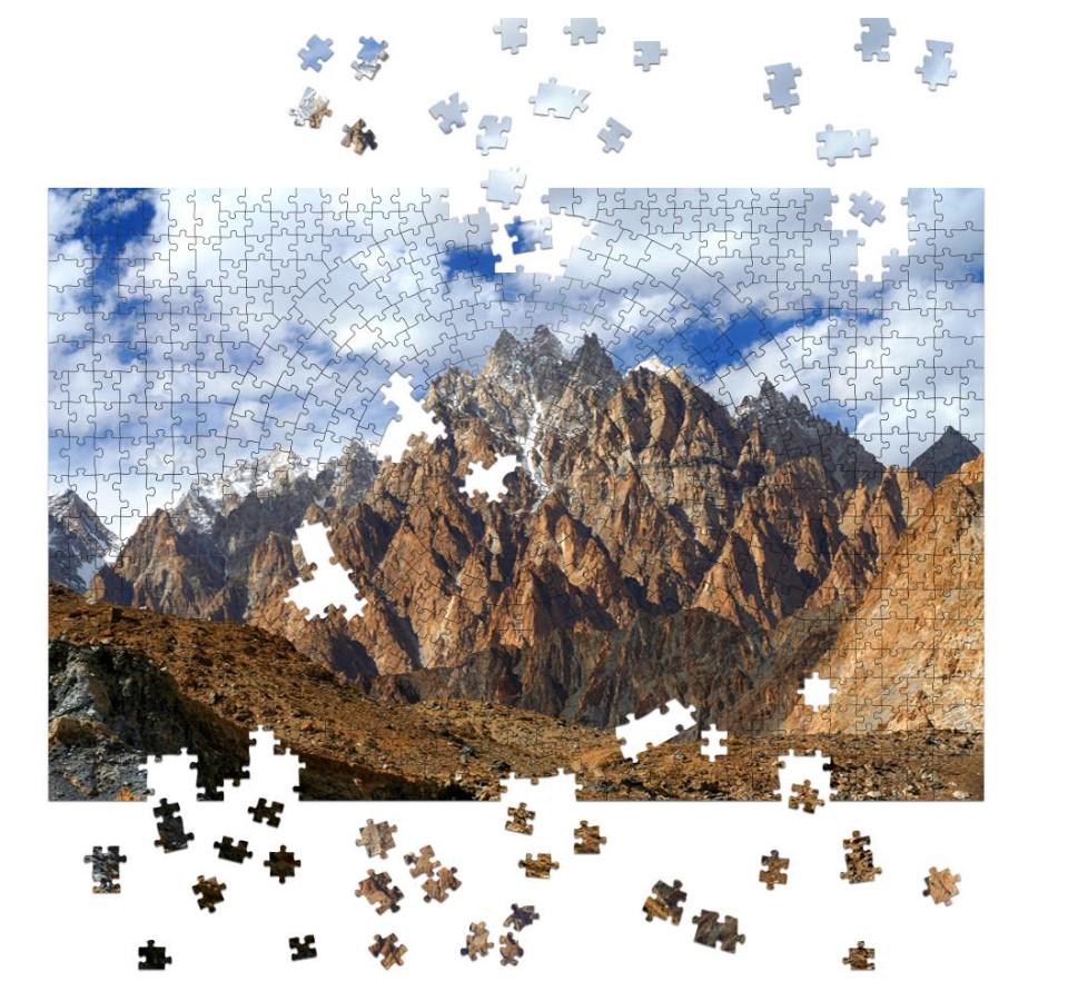 Пазл дерев'яний фігурний THEGRAVIX Гори Пассу Сар 146 деталей