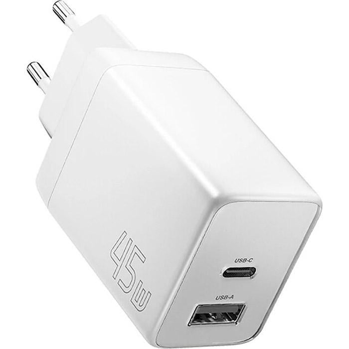 Зарядное устройство для телефонов Essager ES-CD40 45W GAN travel Charger USB A/TYPE C EU White (ECT45W-LJB02-Z) Зарядное устройство для телефонов Essager ES-CD40 45W GAN travel Charger USB A/TYPE C EU White (ECT45W-LJB02-Z)