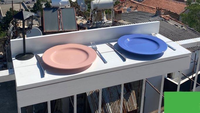 Столик балконний підвісний з дерева Сандефорд Зефір (ПБС-001420)