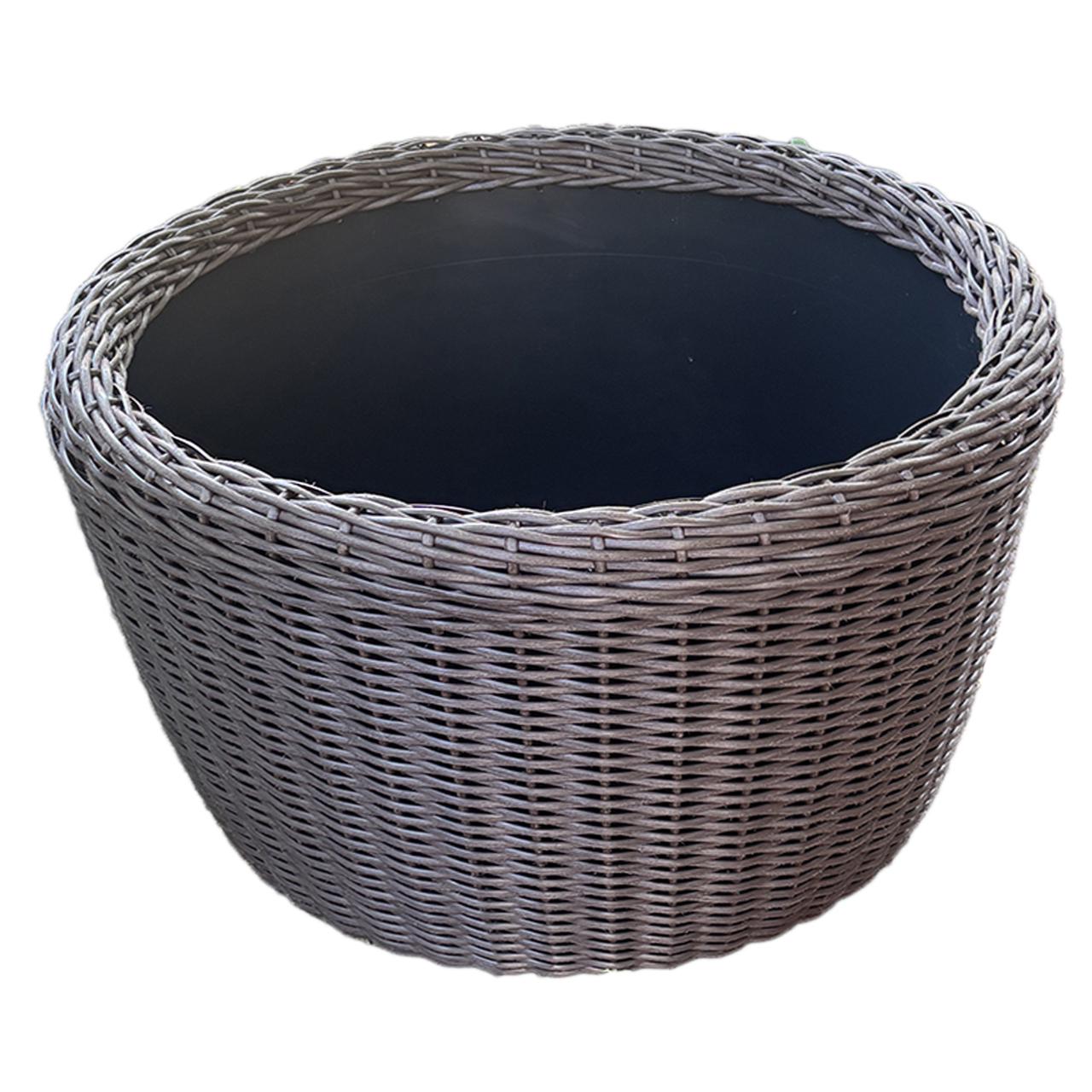 Кашпо велике для рослин та квітів з штучного ротангу/ручної роботи 90 л Чесаний венге - фото 4 Кашпо велике для рослин та квітів з штучного ротангу/ручної роботи 90 л Чесаний венге - фото 4