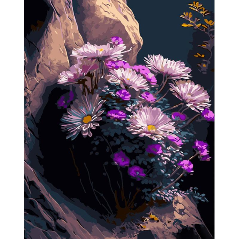 Картина по номерам Strateg Премиум Розовый букет с лаком и уровнем 40x50 см (GS1383)