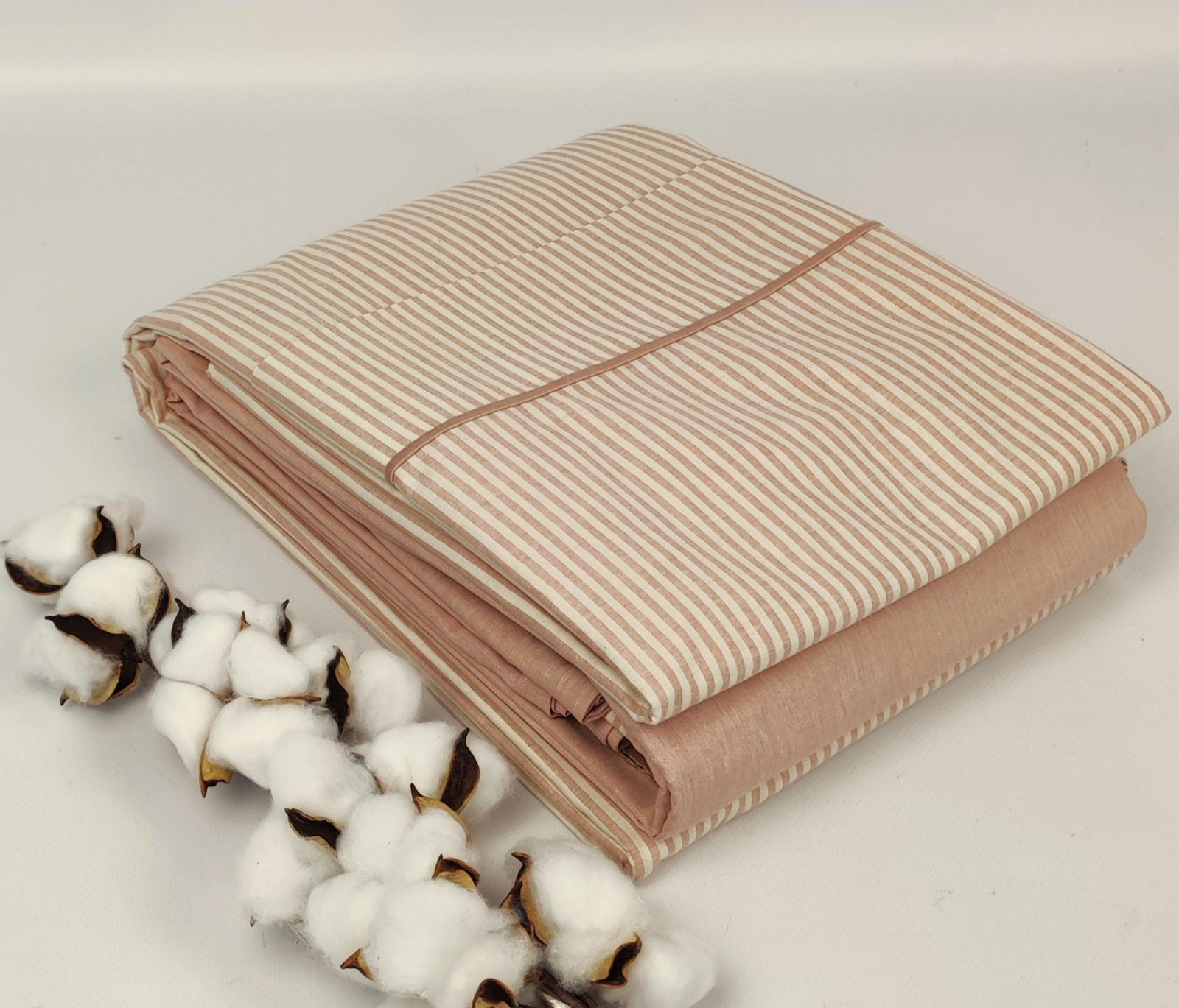 Комплект постельного белья Maison D'or Lines stripes 160х220 см ранфорс Rose (CN23290)