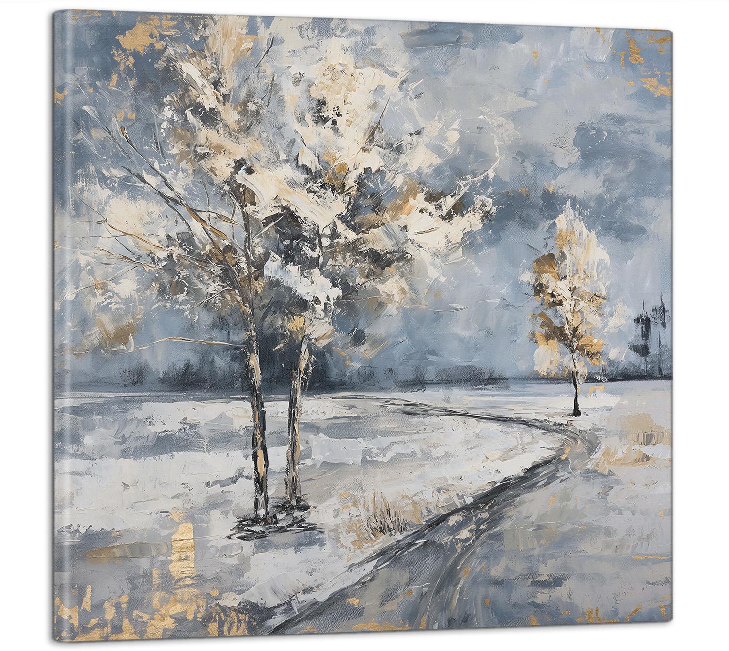 Картина на стену Заснеженное дерево зимний пейзаж 50x50 см (MN10046)