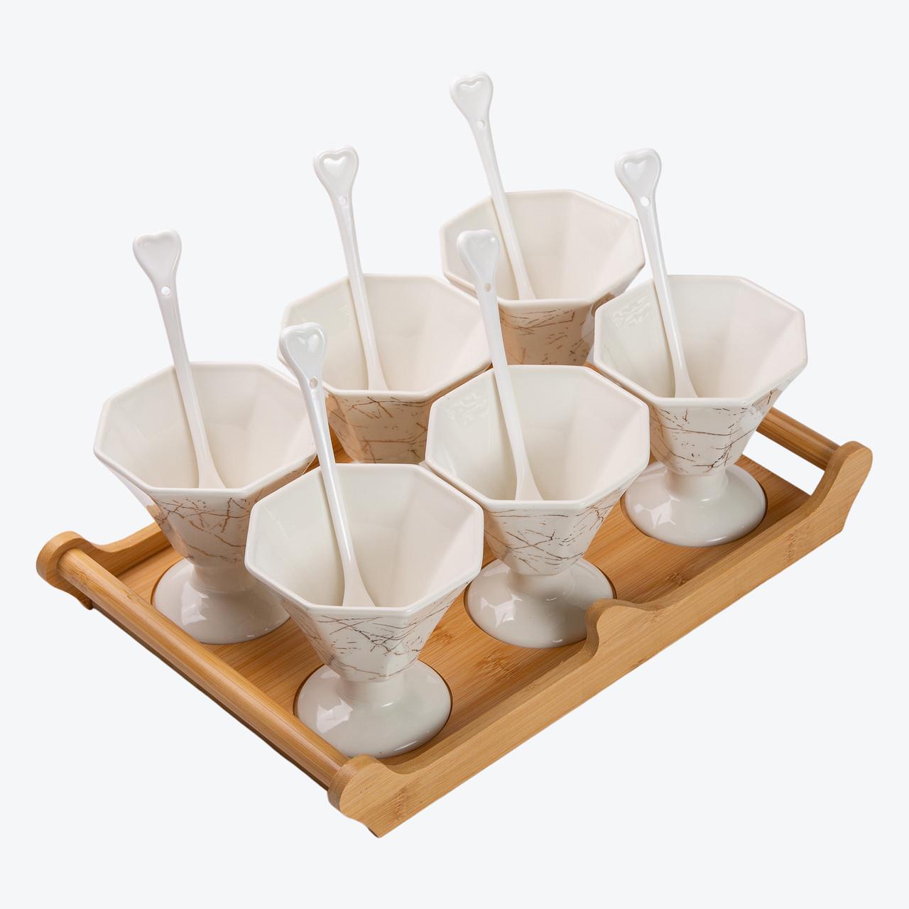 Набір креманок кераміка 200мл 6 шт. Білий (5068) - фото 7 Набір креманок кераміка 200мл 6 шт. Білий (5068) - фото 7