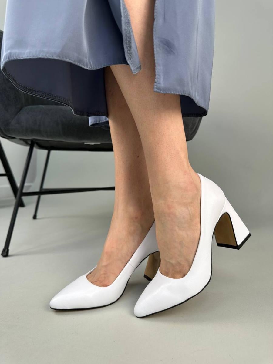 Лодочки женские кожаные р. 36 Белый (3601-1/36)