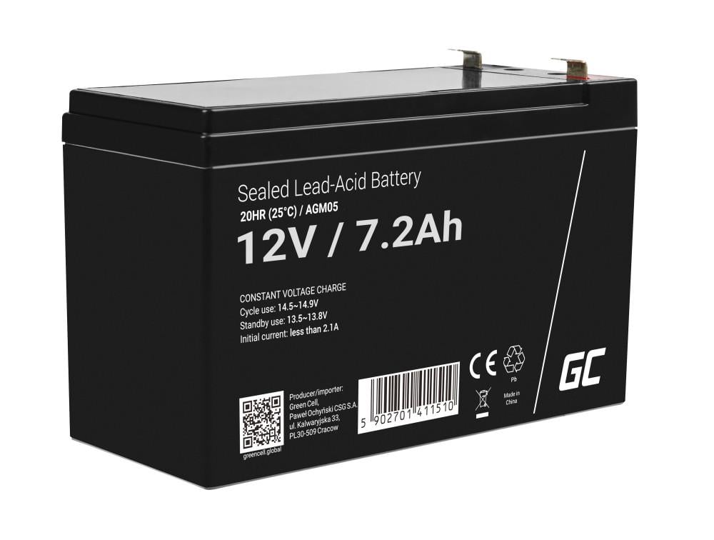 Акумуляторна батарея GreenCell AGM 12 V 7,2 Ah VRLA Battery (AGM05)