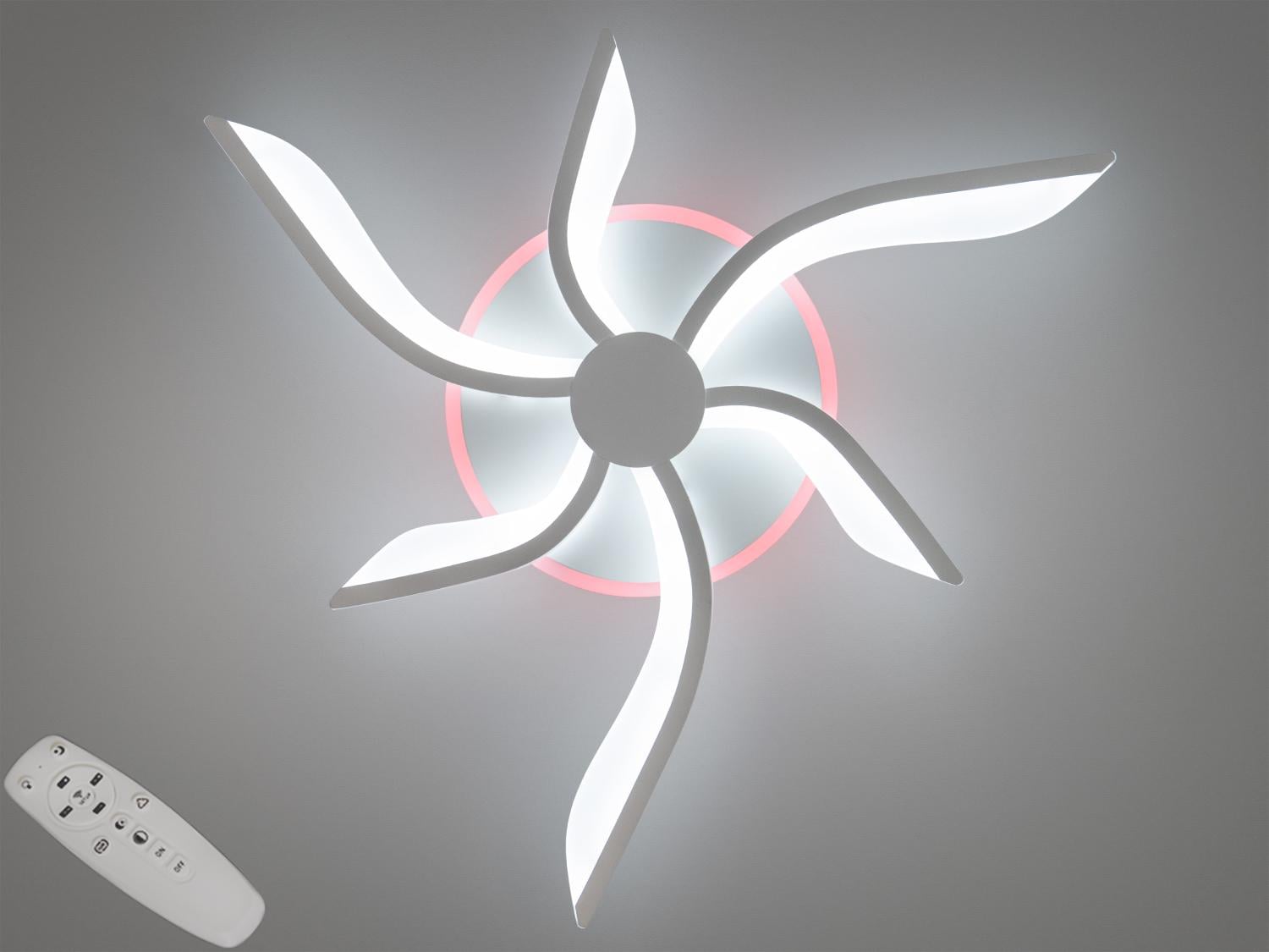 Люстра светодиодная потолочная с пультом и подсветкой 55W Белый (2480/3/3WH 3col dim)