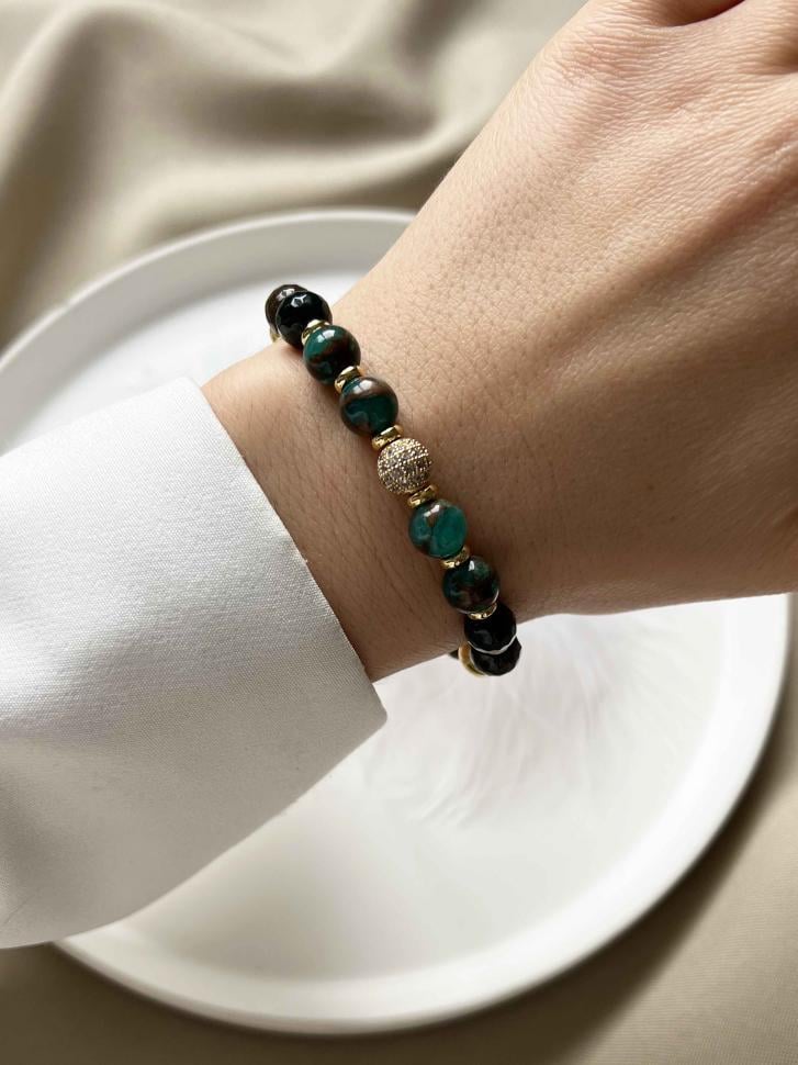 Браслет с зелеными камнями (5030) Браслет с зелеными камнями (5030)