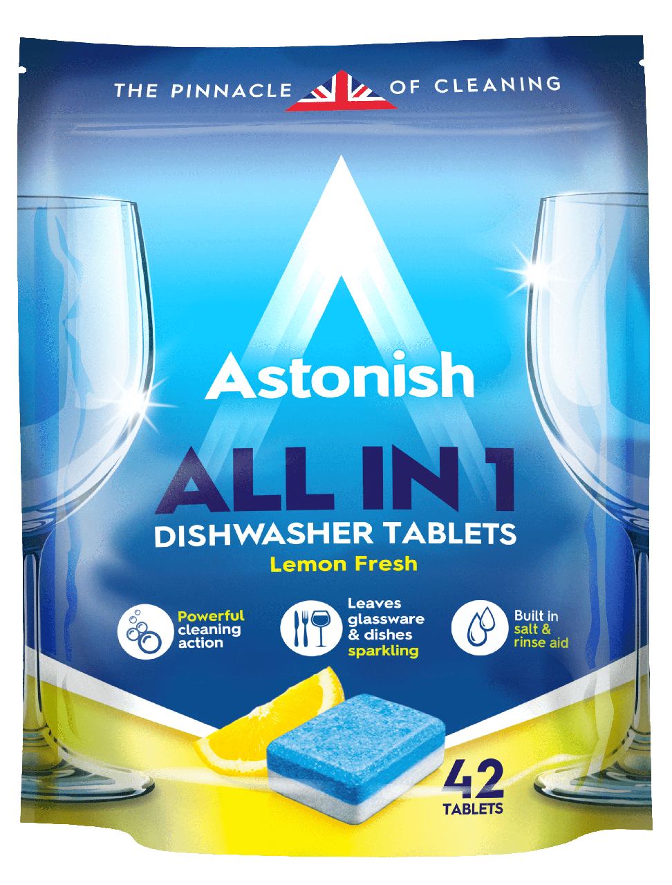 Таблетки для посудомоечных машин Astonish All In 1 Лимон 42 шт.