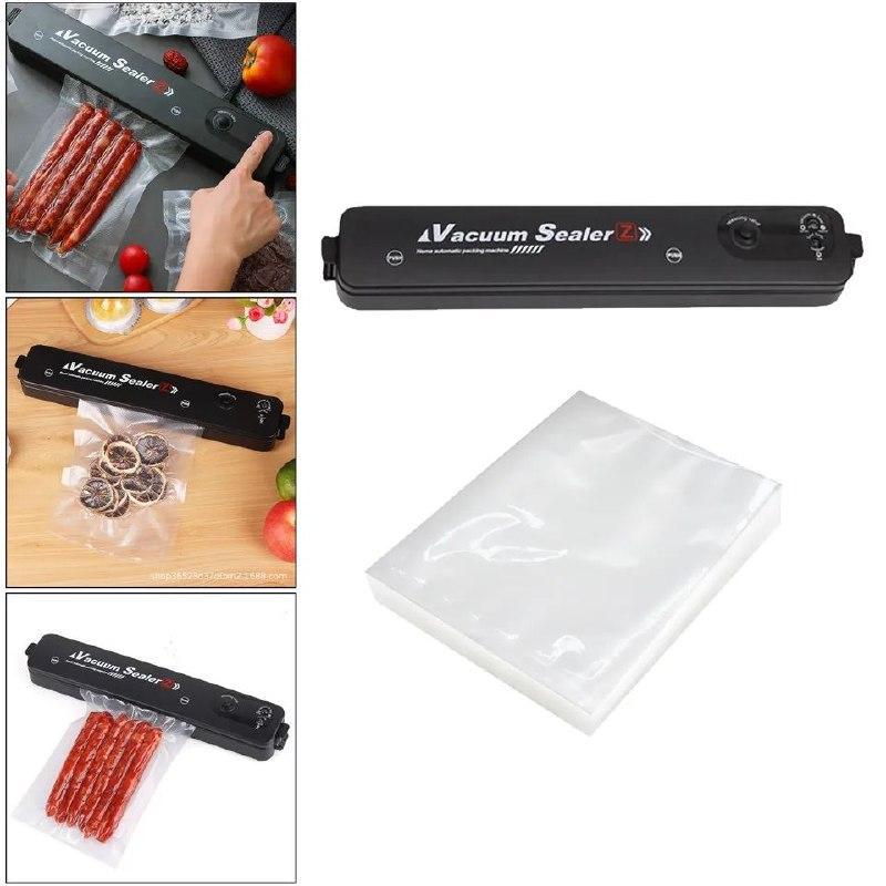 Вакуумний пакувальник для продуктів харчування Vacuum Sealer 10 пакетів Чорний (10567662) - фото 8