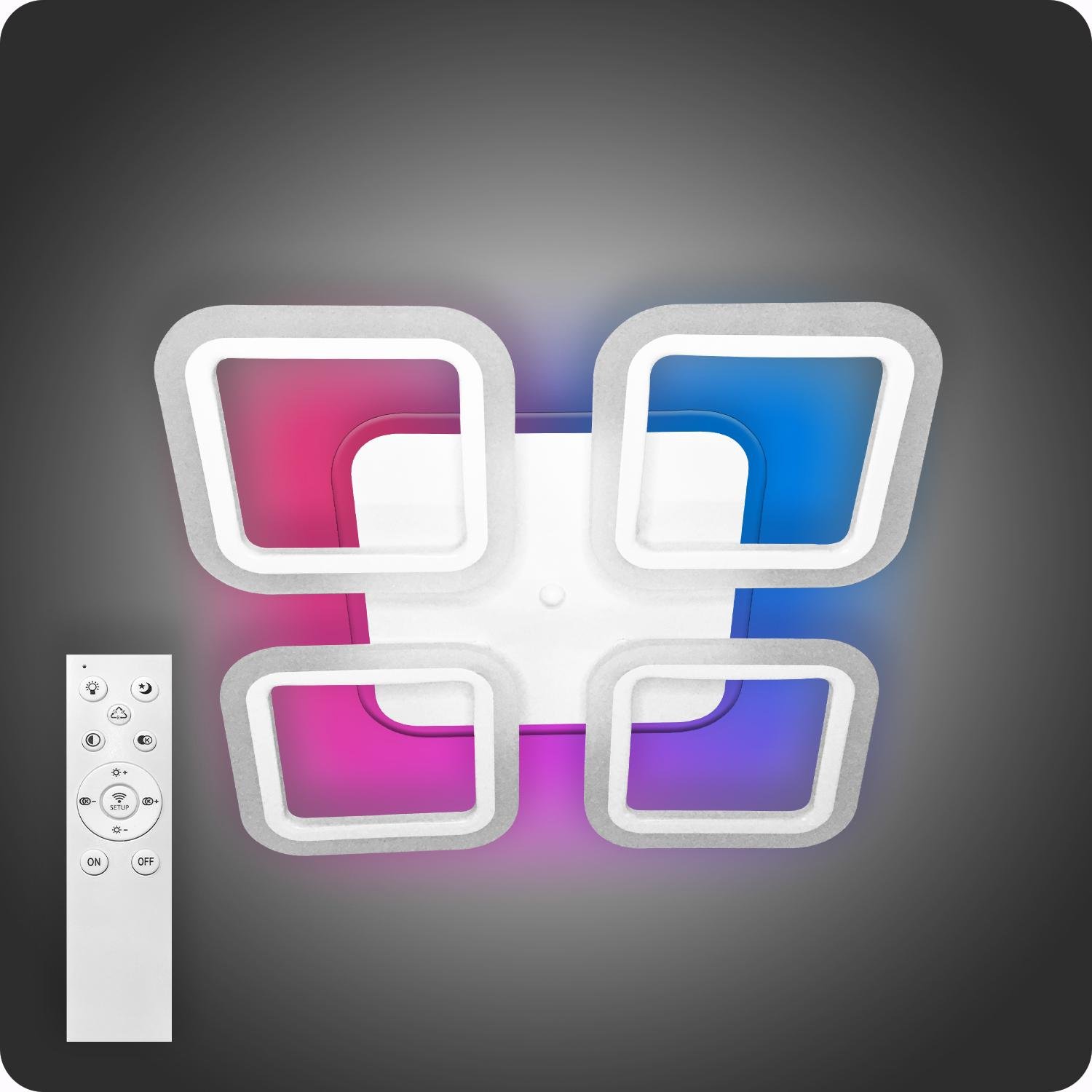 Люстра світлодіодна 517 Light 3color з пультом 72Вт Білий (01321)